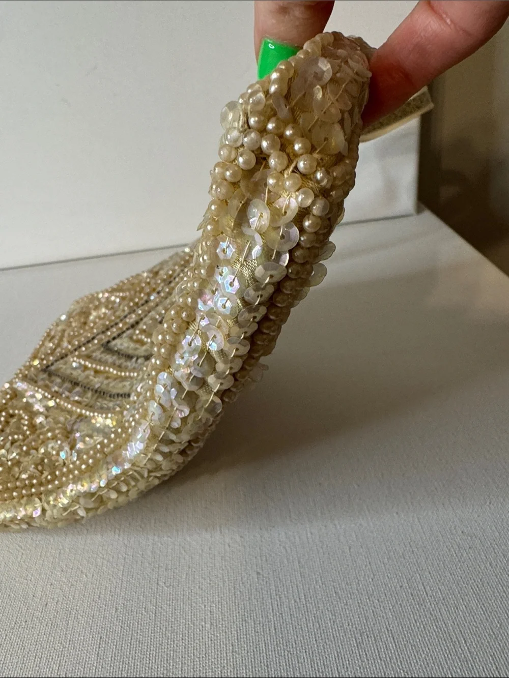 Vintage David's Import Beaded & Sequined Evening Clutch